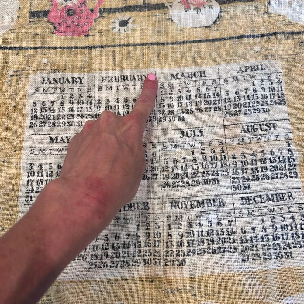 1964 Kitchen Hutch Linen Calendar